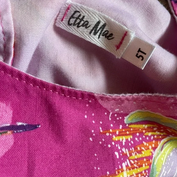 Etta Mae 5T Fit and Flare Hot Pink Cotton Whale Dress- EUC - Picture 7 of 7